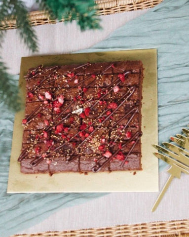Raspberry dark chocolate brownies