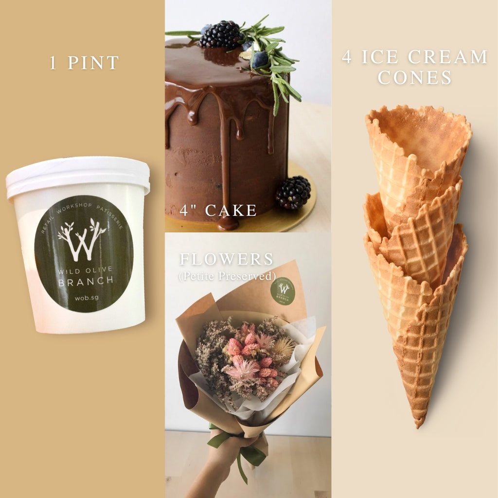 Stay Home Cake Bundle (Preserved Flowers)