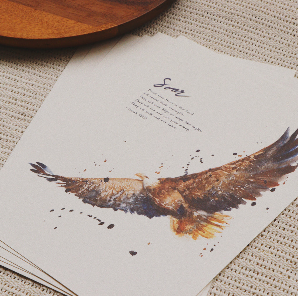 A5 Print: Soar On Wings like Eagle (Isaiah 40:31)