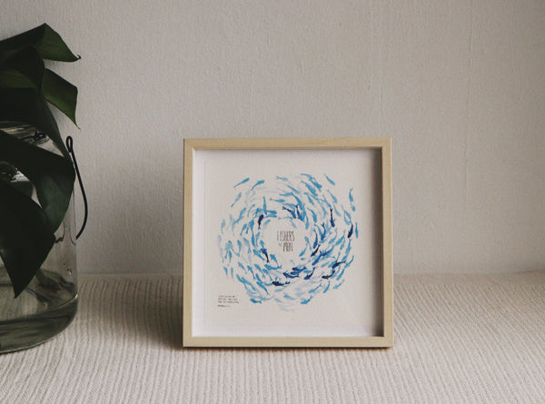 20cm x 20 cm Prints: Fishers Of Men (Matthew 4:19)