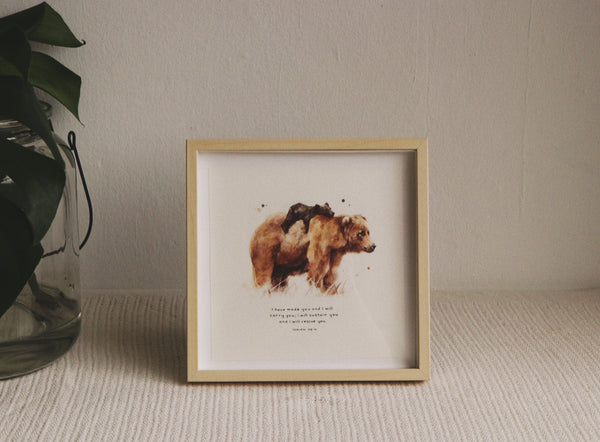20cm x 20 cm Prints: I Will Carry You (Isaiah 46:4)