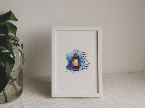 A5 Print: Lamp To My Feet (Psalm 119:105)
