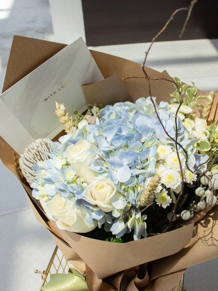 Wild Olive bouquet + Card + Brownies