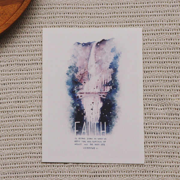A5 Print: Faith Waterfall (Hebrews  11)