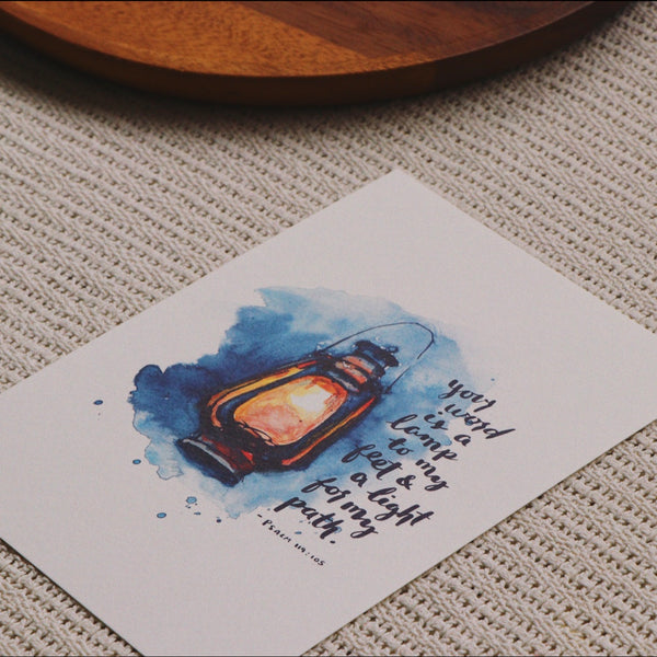 A5 Print: Lamp To My Feet (Psalm 119:105)