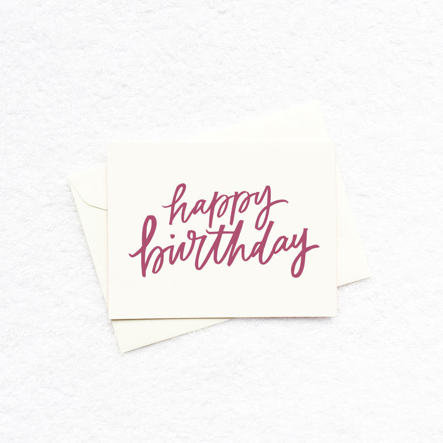 Card - Happy Birthday (Burgundy)