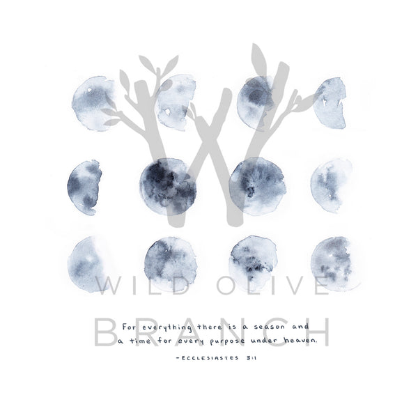 20cm x 20 cm Prints: A Season For Everything (Ecclesiastes 3:1)