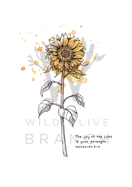A5 Print: Joy Of The Lord Is My Strength (Nehemiah 8:10)