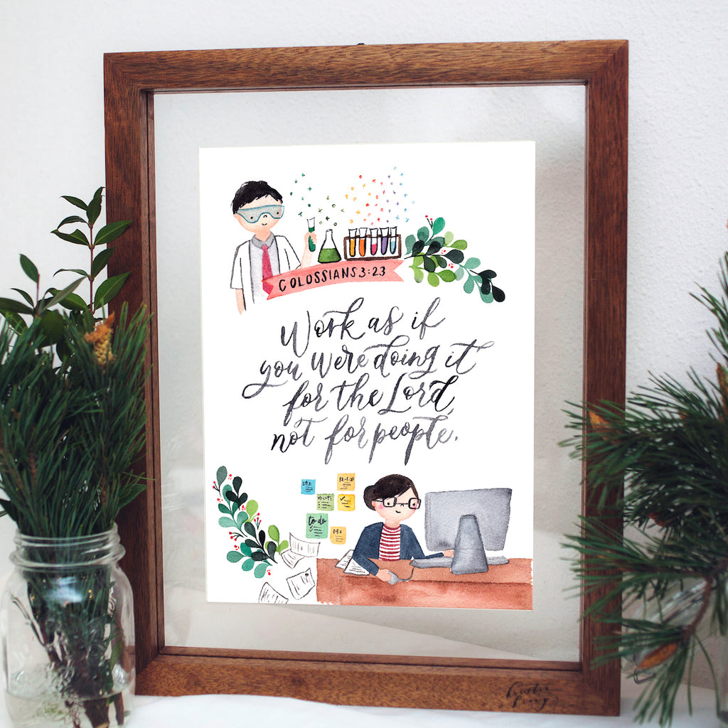 A4 Poster: Work As If For The Lord