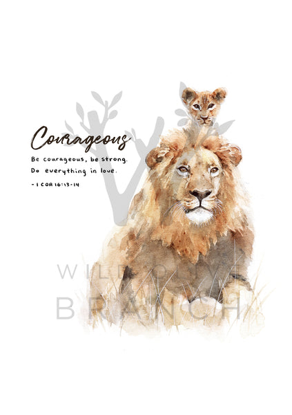 A5 Print: Lion And Cub (1 Corinthians 16:13-14)