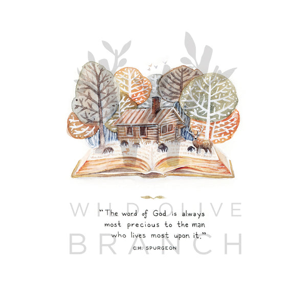20cm x 20 cm Prints: Live Upon Word (C.H Spurgeon)