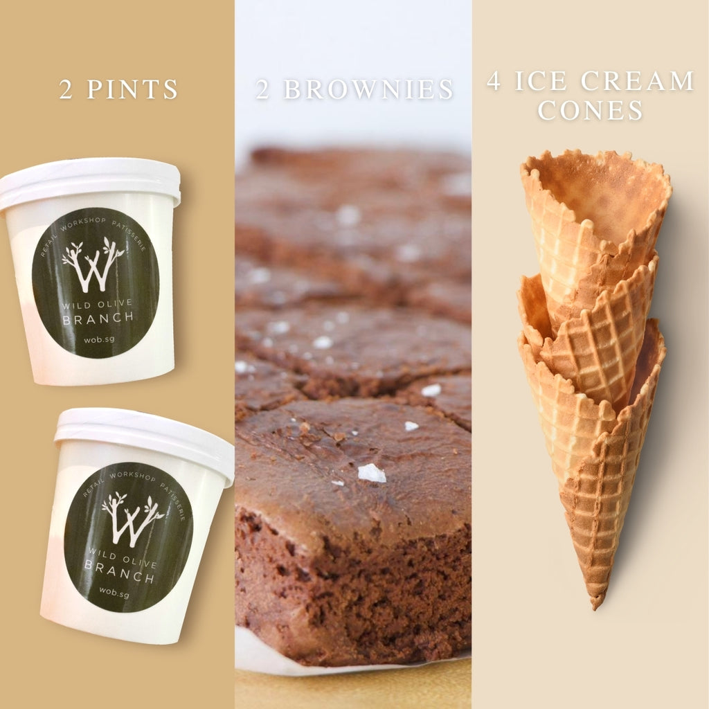 4 Brownies + Ice Cream Bundle
