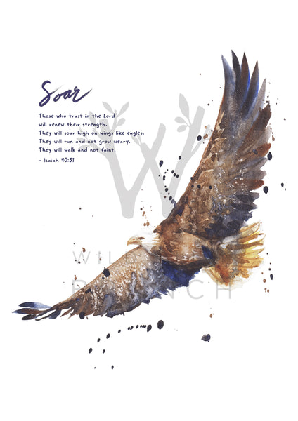A4 Print: Soar On Wings Like Eagles (Isaiah 40:31)