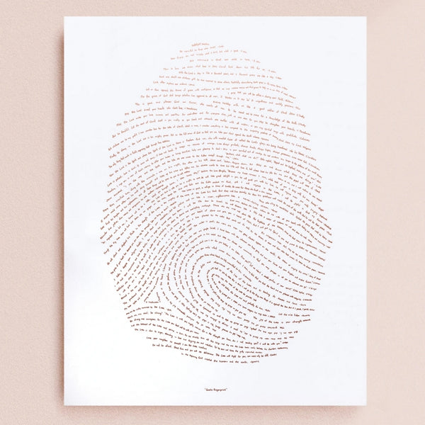 Illuminated Fingerprint - Rose Gold 18" by 24"