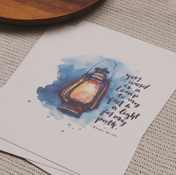 A4 Print: Lamp To My Feet (Psalm 119:105)