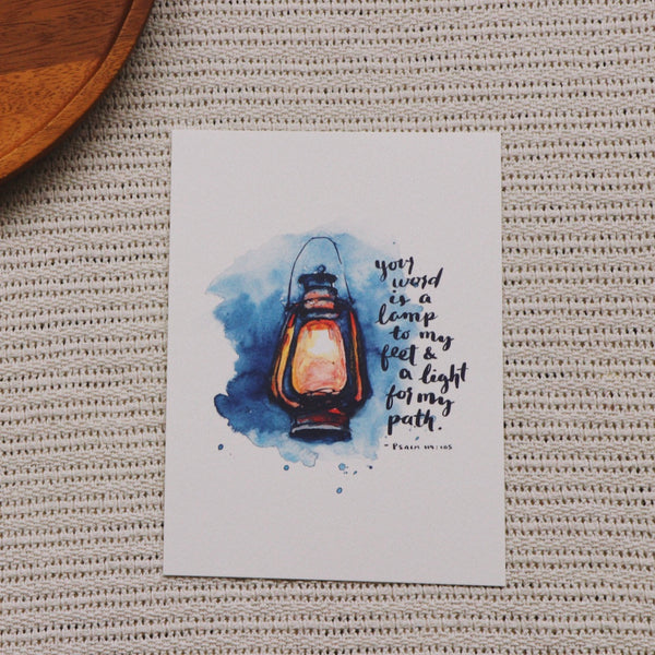 A5 Print: Lamp To My Feet (Psalm 119:105)