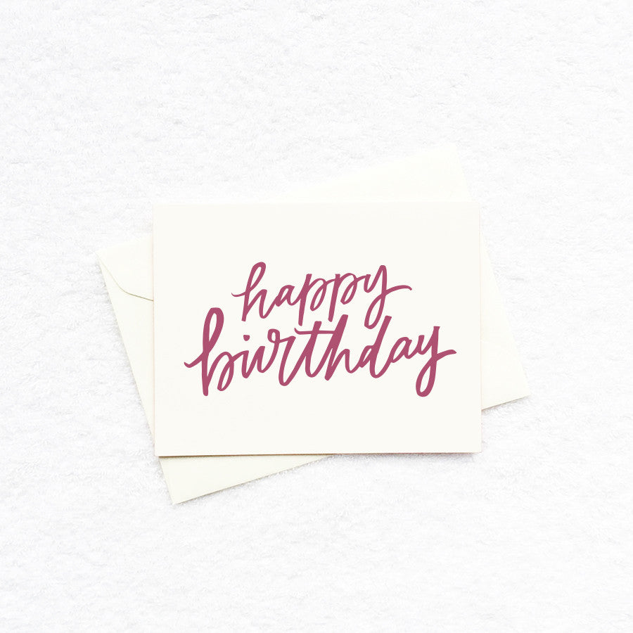 Card - Happy Birthday (Burgundy)
