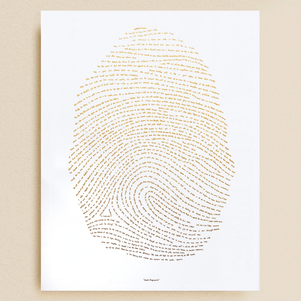 Illuminated Fingerprint - Gold 18" x 24"