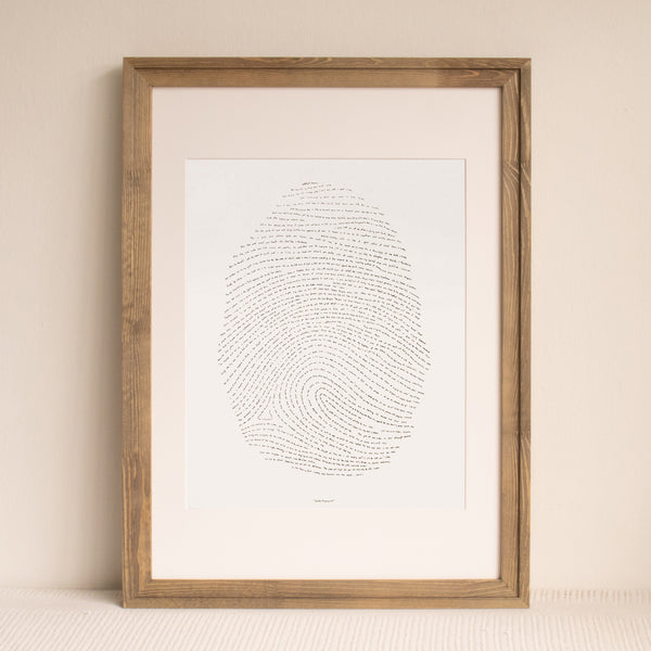 Black Letterpress Fingerprint - 16" by 20"